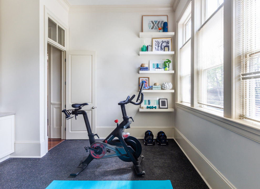 This is an example of a transitional home gym in New Orleans.