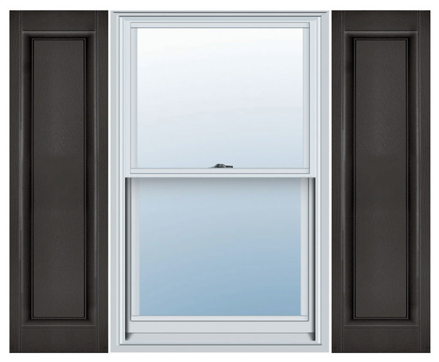 Custom Single Panel, Raised Panel Shutters, Musket Brown