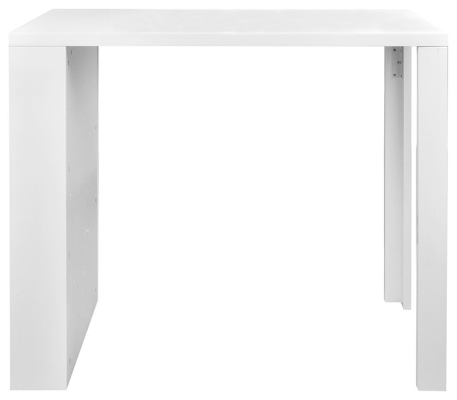 VidaXL High Gloss Bar Dining Table with 3 Racks, White
