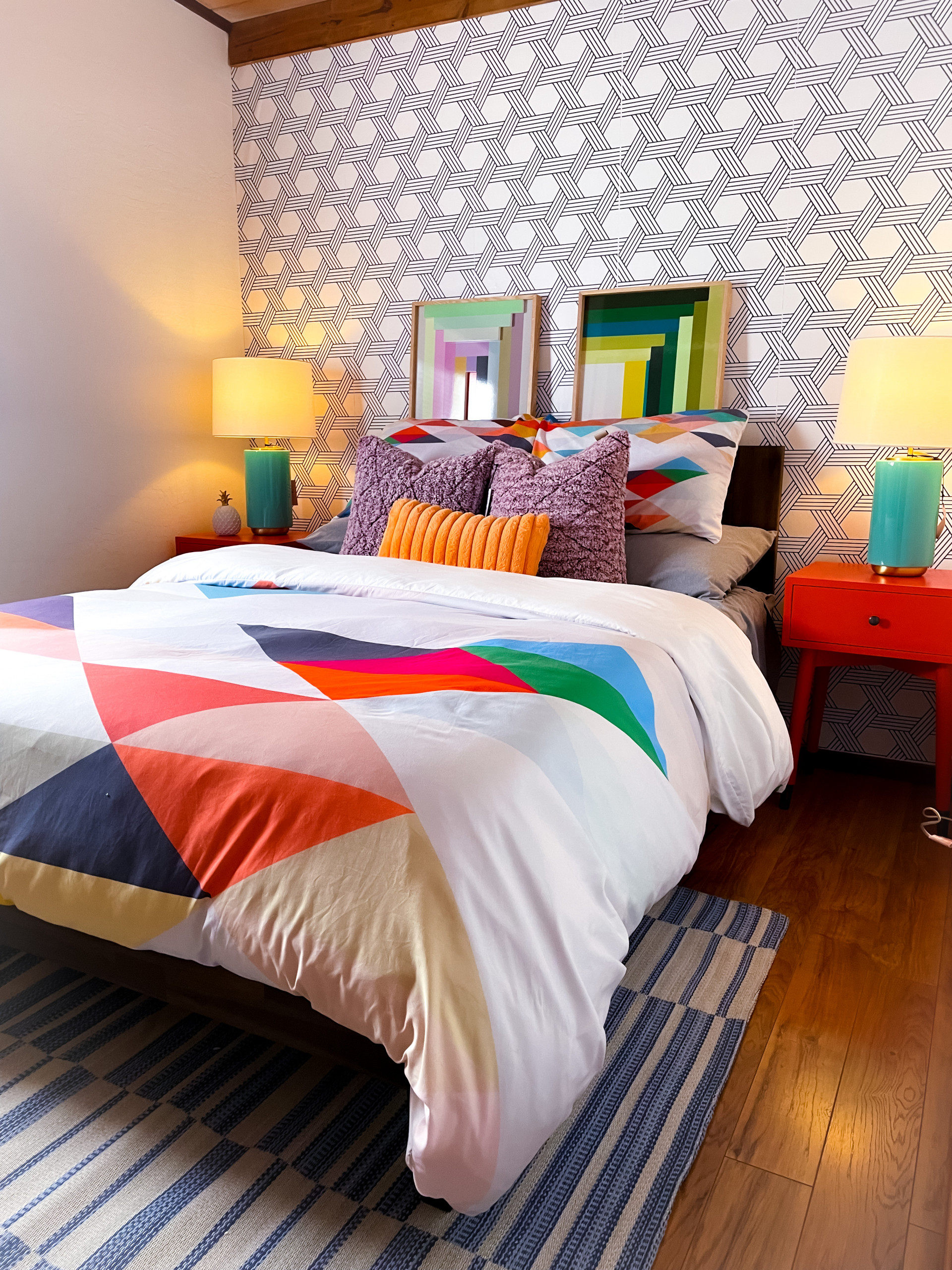 Air BnB Geometric Paradise Guest Bedroom