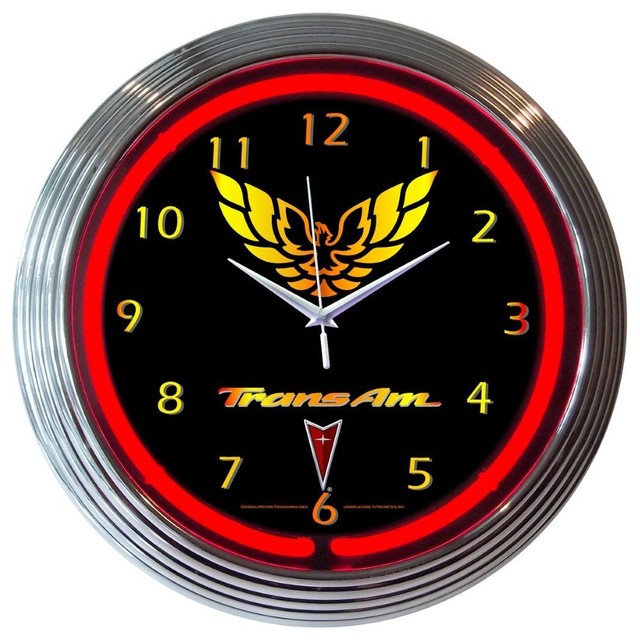 Gm Trans Am Neon Clock Contemporary Wall Clocks by Sawyer Twain
