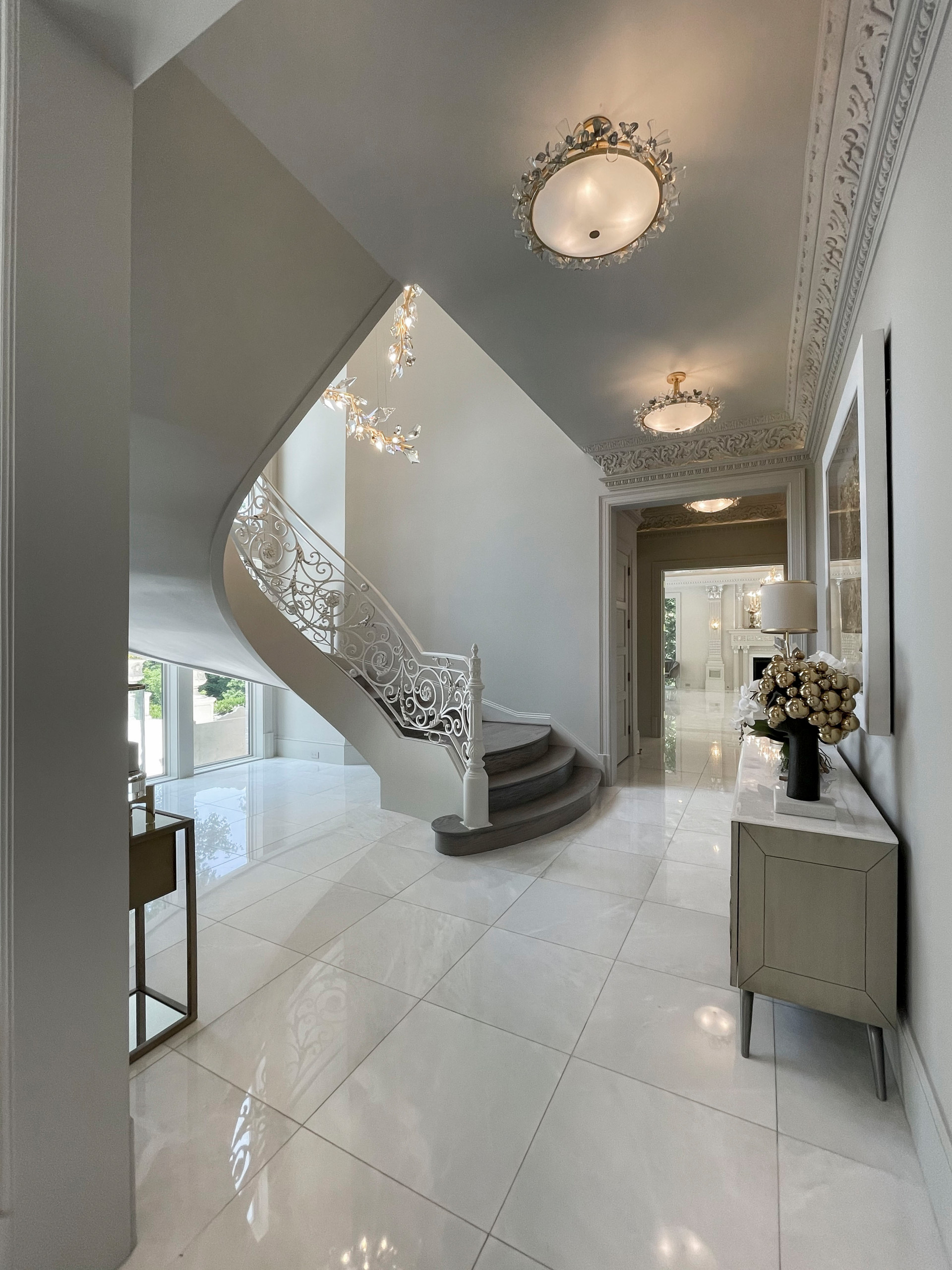 104_Curved Staircases in 18th Century French Inspired Mansion, Mclean VA 22101
