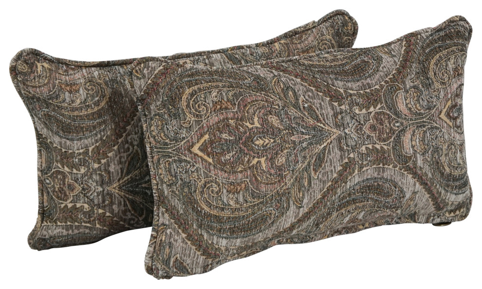 18" DoubleCorded Jacquard Chenille Throw Pillows, Set of 2, Gray