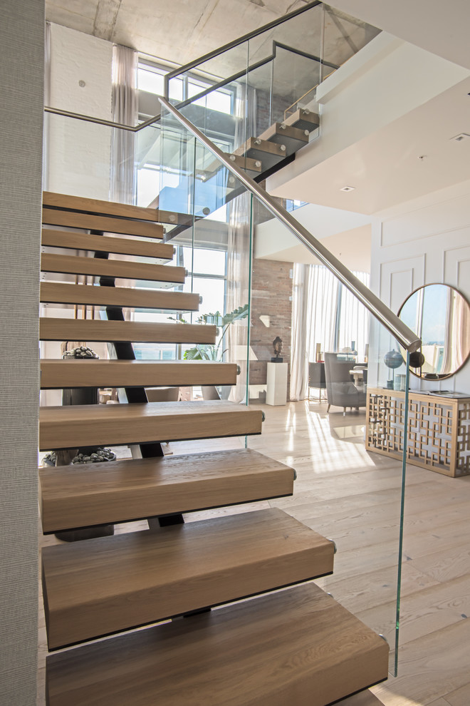 Modern Center Beam Staircase Collaboration Modern Staircase Miami