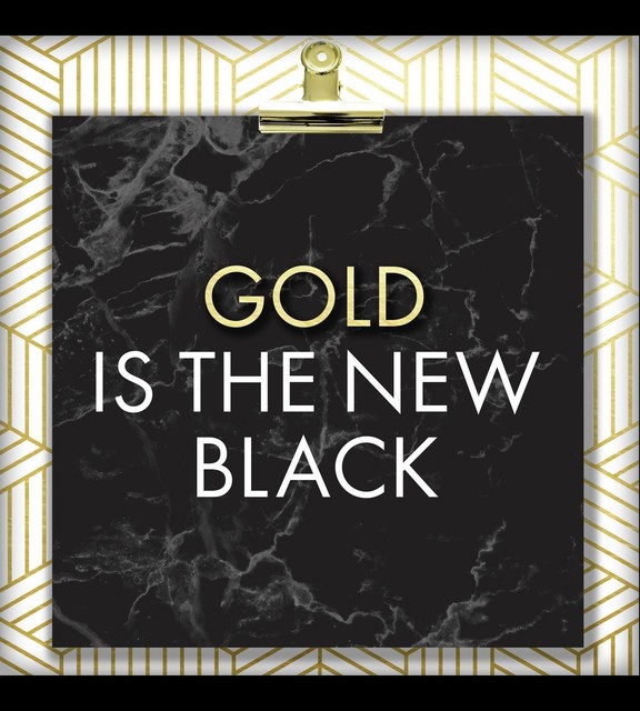 Gold Is The New Black Shadowbox Raised Shape Glass Screen Print