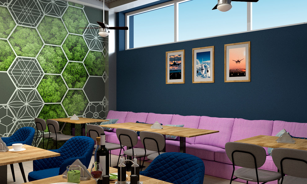 Дизайн - проект кафе в БЦ "Авиатор"
