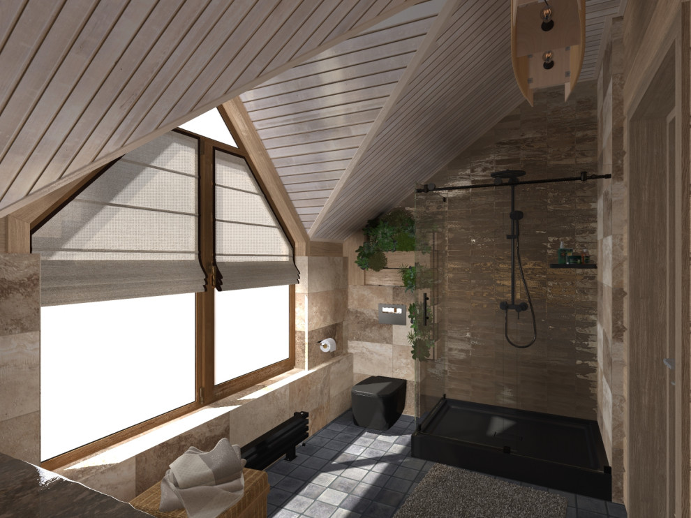 Ванная 2 этаж тёмная