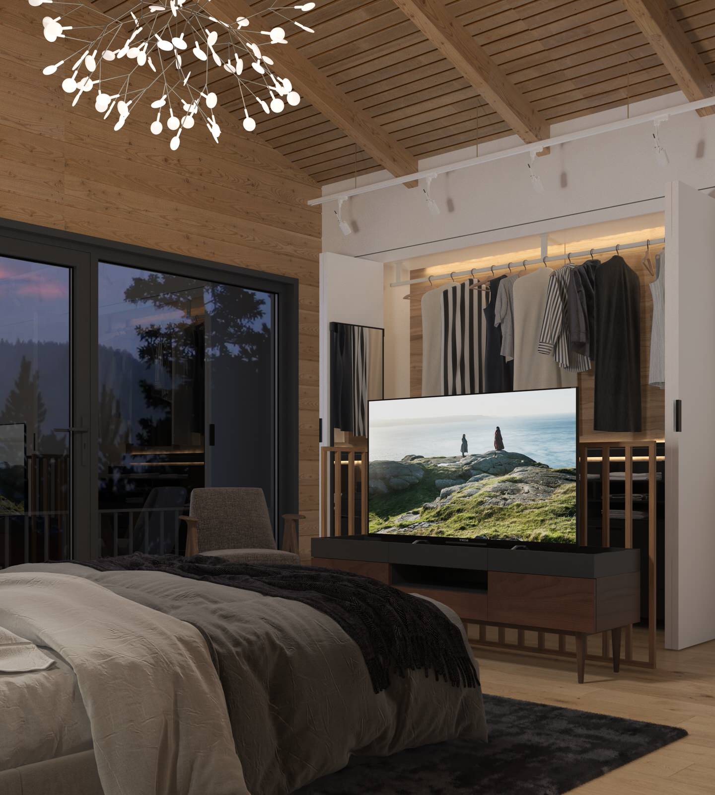 Дизайн-проект интерьера загородного дома (из бруса)