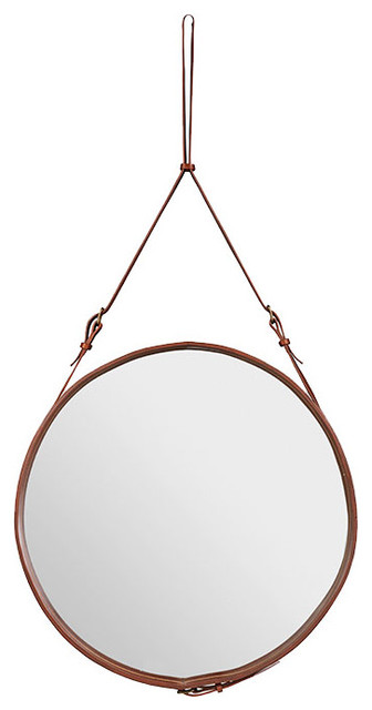 Gubi Adnet Mirror in Tan Leather