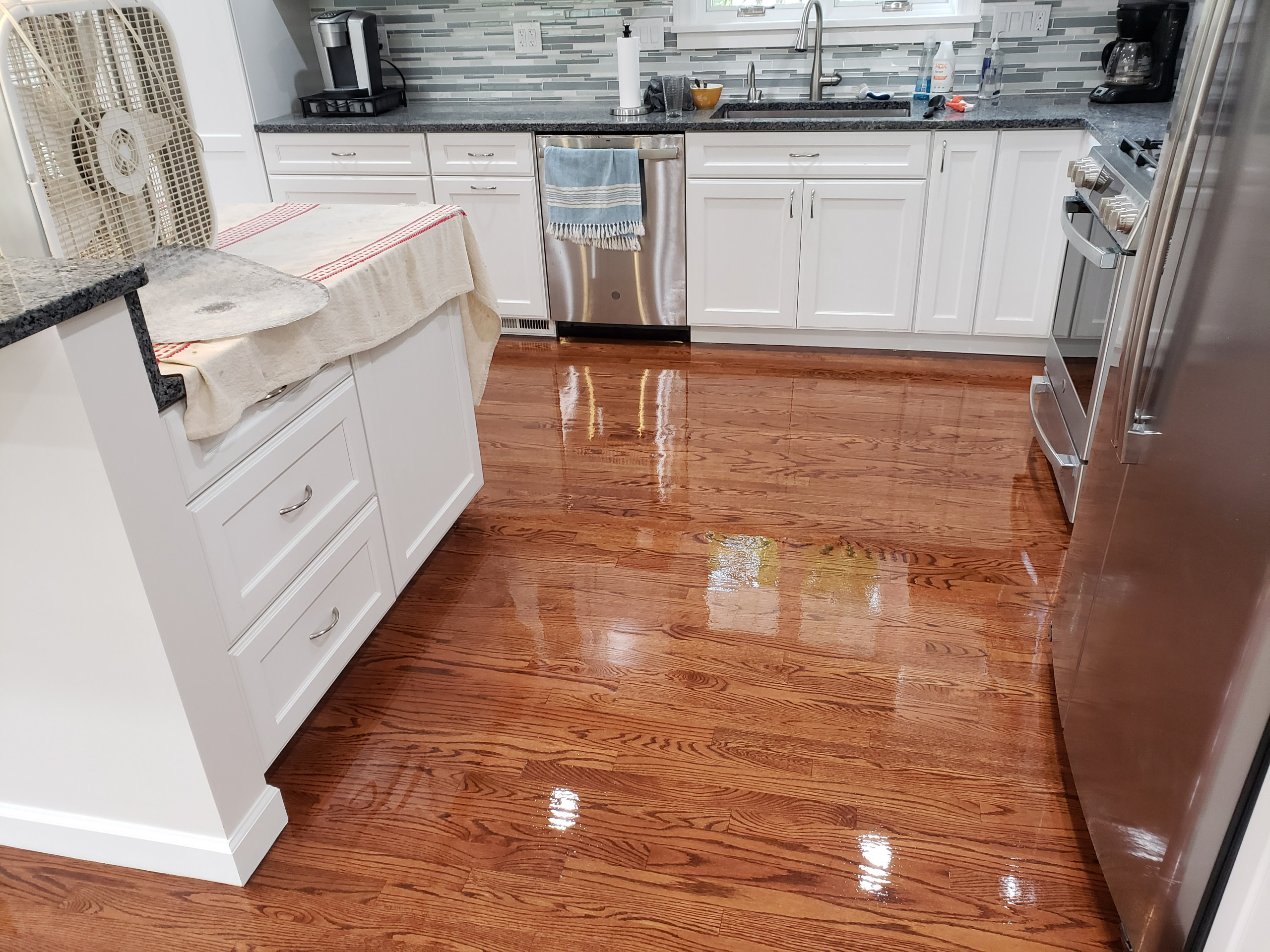 Barrington,  Early American on red oak , polyurethane matte finish