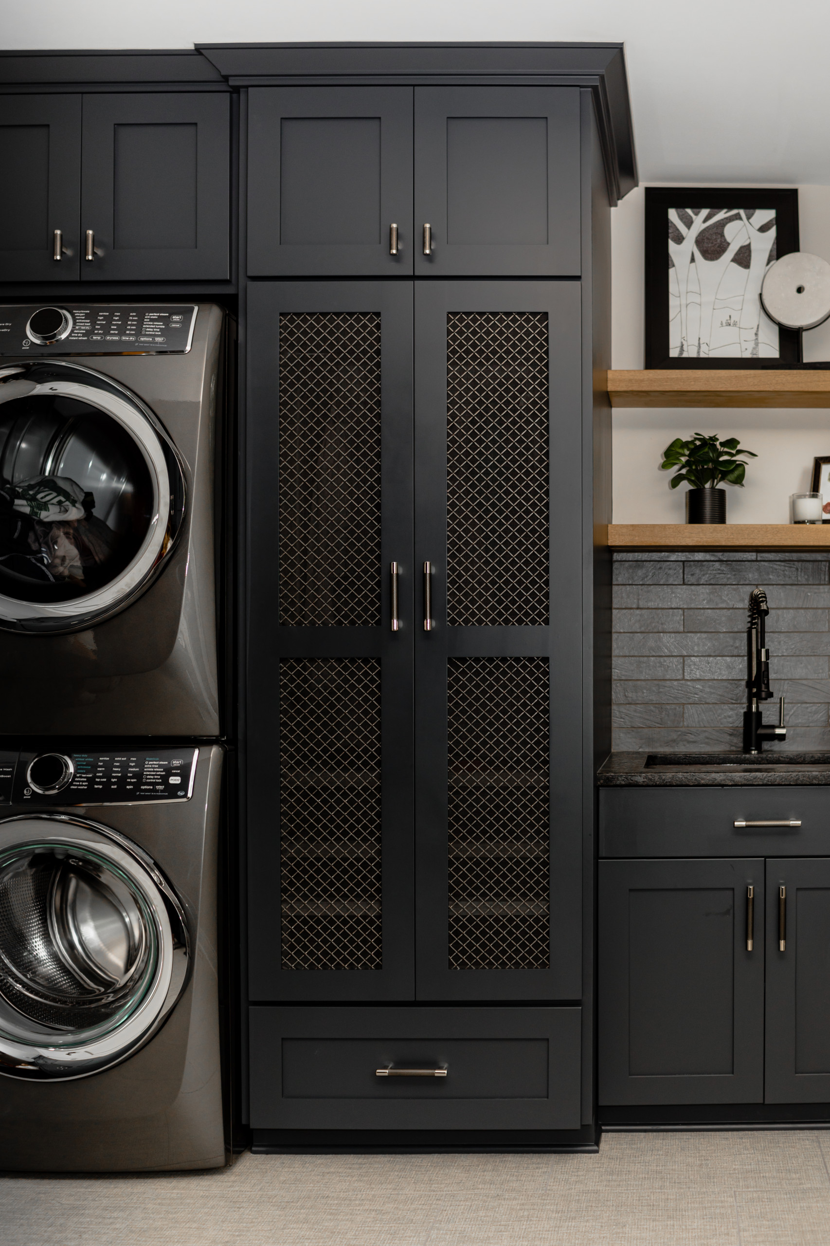 Black laundry online room cabinets