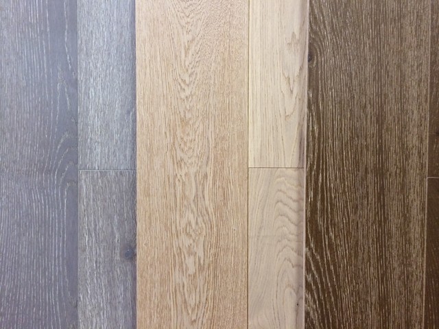 French White Oak Wire Brushed Wide Plank Engineered Wood Floors