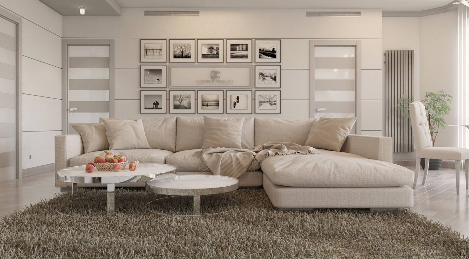 Минималистичная двухкомнатная квартира с видом на ЖД вокзал в Одессе 80м²