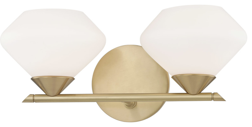 Bathroom Vanity 2Light Bulb With Steel/Glass G9 14" 70W Contemporary