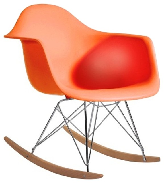 Fine Mod Imports  Rocker Arm Chair, Orange