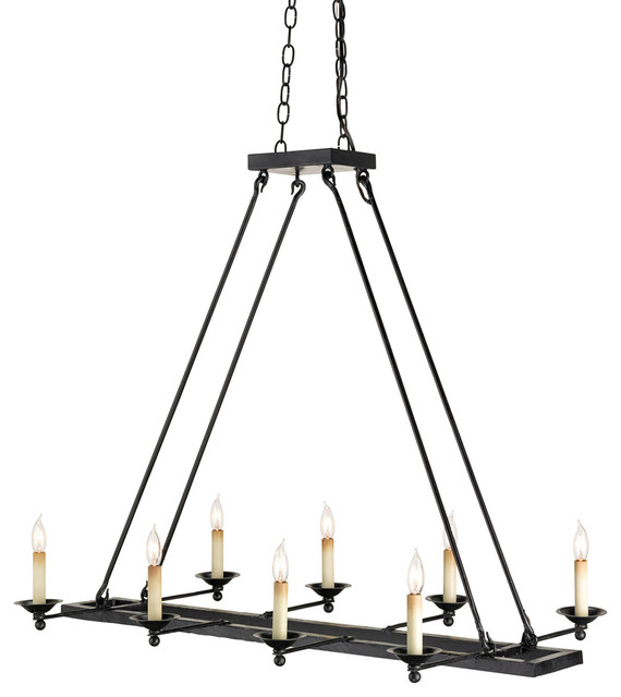 Houndslow 8 Light Chandeliers Satin Black