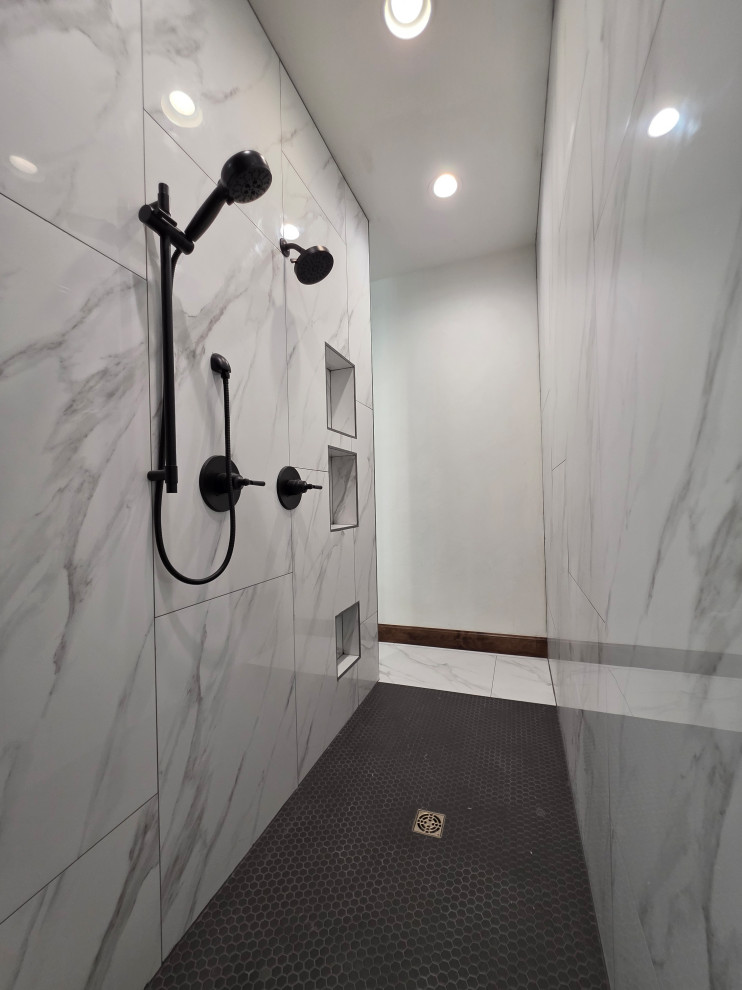 Primary/Master Shower with built in alcoves