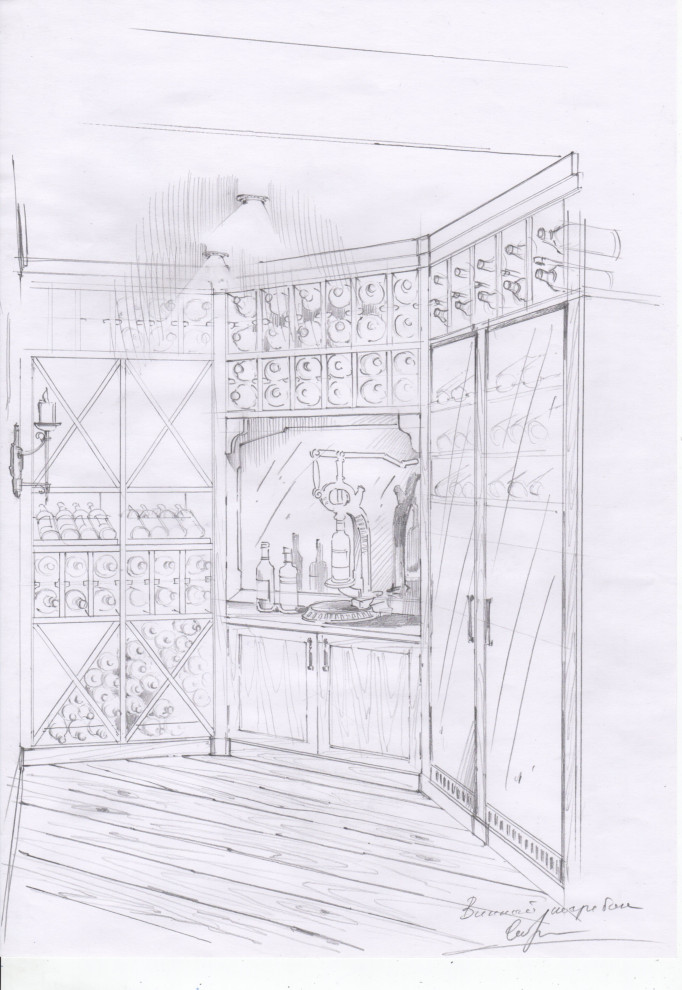 Акварельные эскизы к проекту: Загородного дома в стиле Прованс.