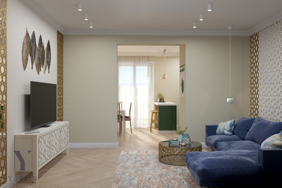 Дизайн проект кухни, гостиной и санузла