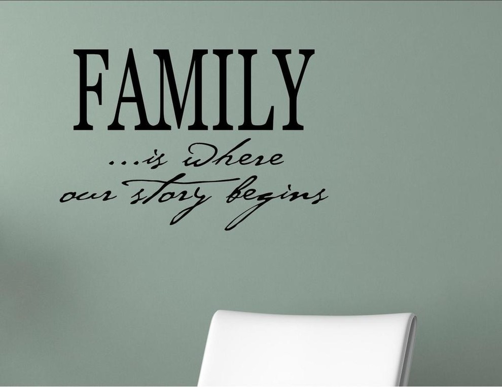 Family is Where Our Story Begins, Wall Decor Stickers Contemporary Wall Decals by Vinylsay