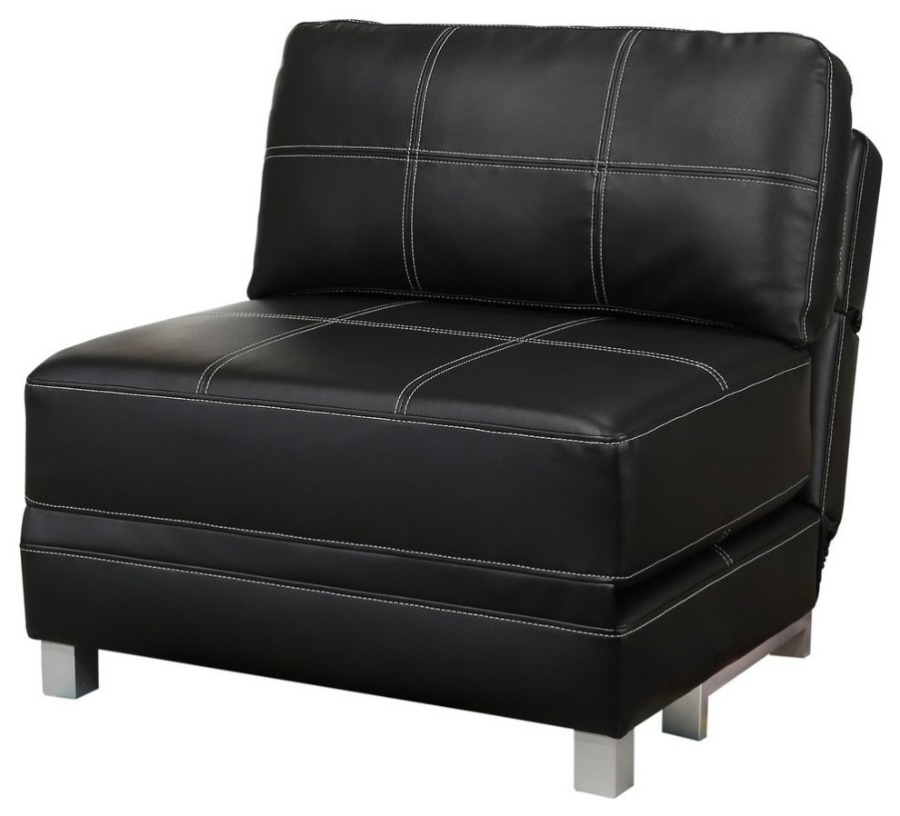 Stephens Faux Leather Convertible Futon Chair Contemporary Futons