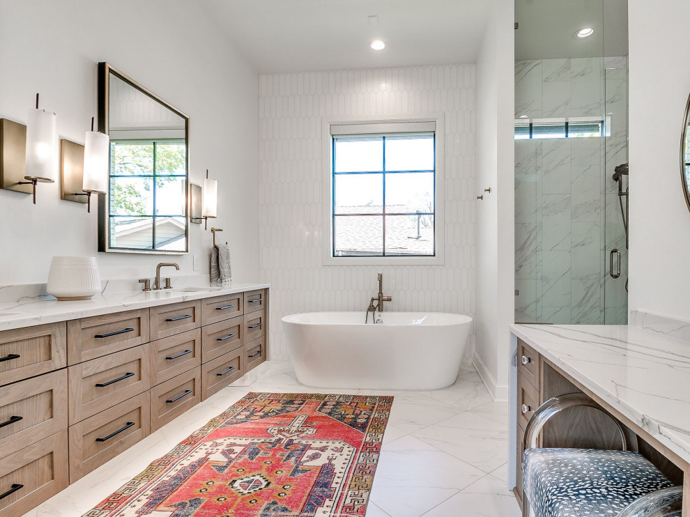 This is an example of a transitional bathroom in Oklahoma City.