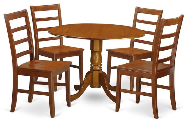 5 Piece Kitchen Table Set Dining Table And 4 Wooden Chairs