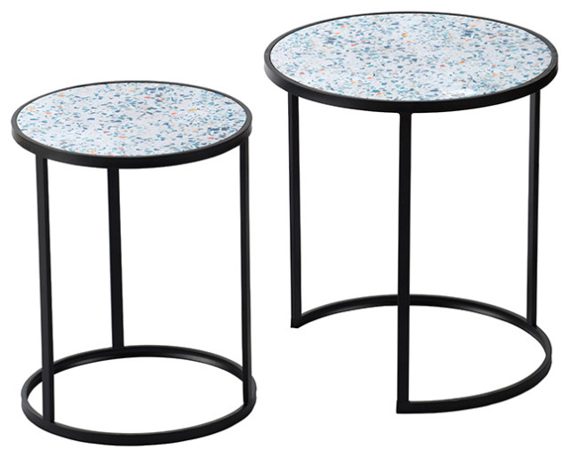 Rounded Metal Nesting Side Table Set Of 2