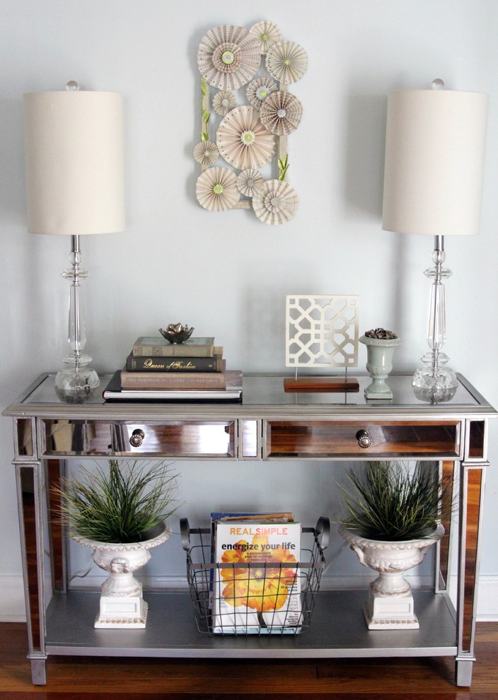 Mirrored Console Table Eclectic Entry Houston By The Decor Fix