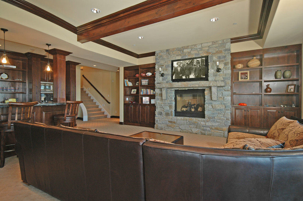 Inspiration for a traditional family room in Seattle.