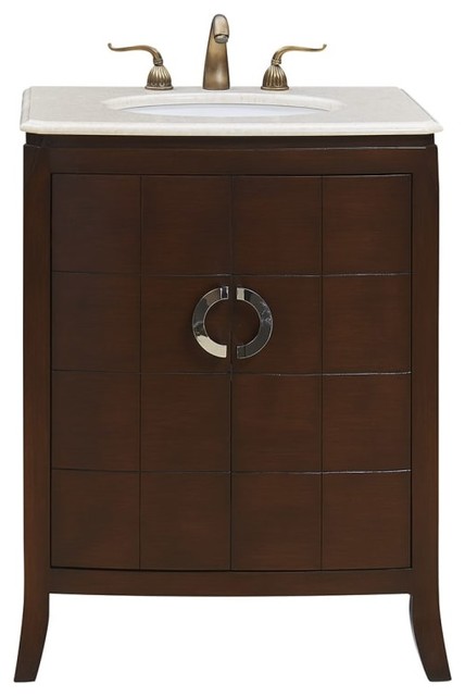 Nouveau 27 Single Bathroom Vanity Set Brown Transitional
