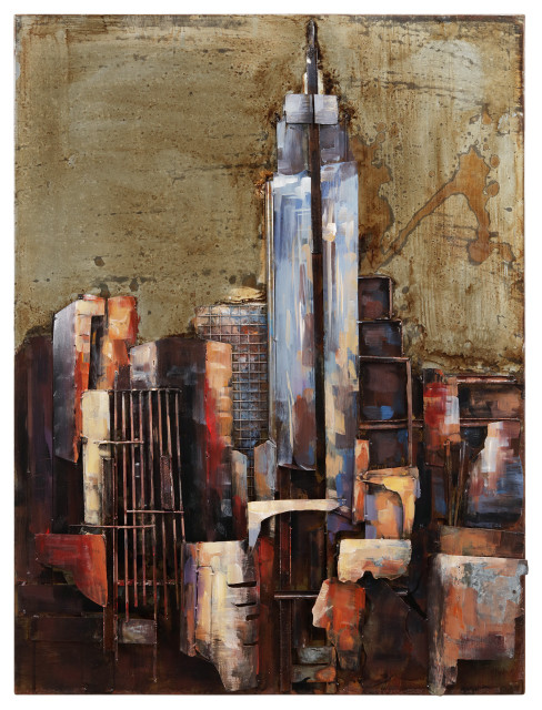 60x20 Contemporary Wall Decor Mixed Media Iron Wall Sculpture ‘Miss-tic ...