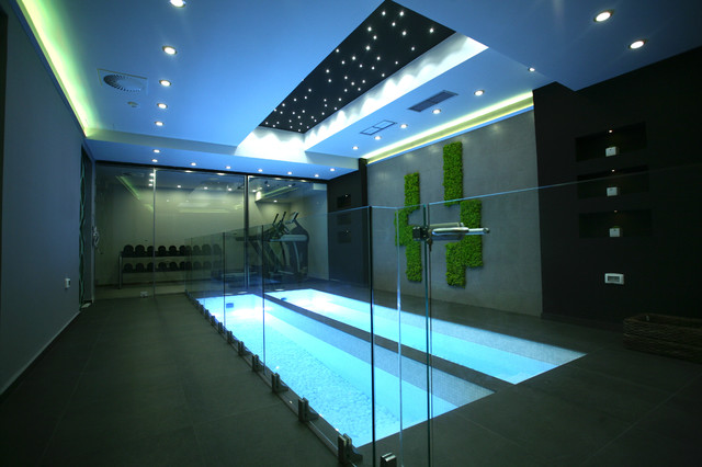 Control4 contemporain-piscine
