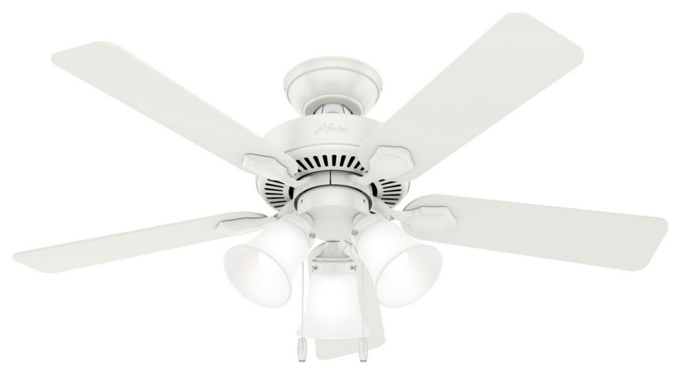 Hunter 50400 44``Ceiling Fan Dempsey Matte Black Transitional