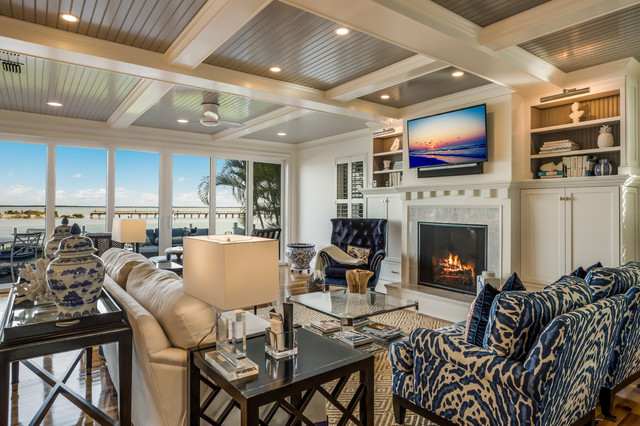 Nantucket Style House maritimt-dagligstue