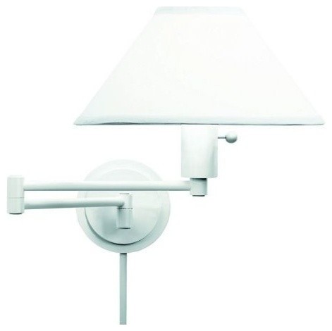 House of Troy WS14 Swing Arm Wall Sconce - White / White