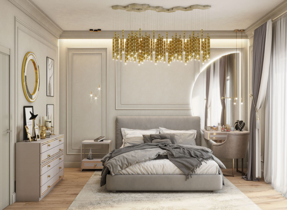 Уютная стильная спальня в загородном доме