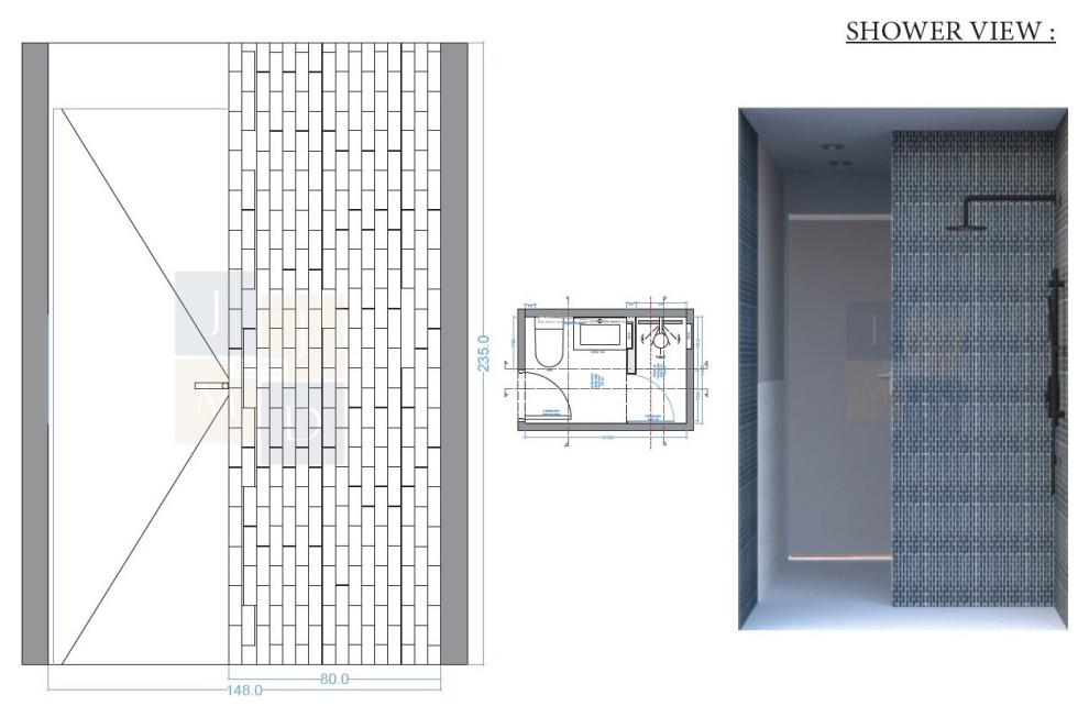 Rénovation de Salle de bain- Visuel sur la partie douche