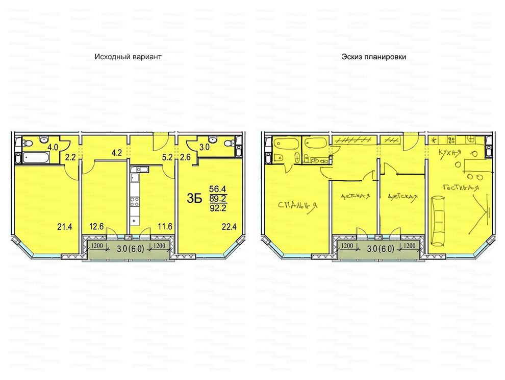Идеи перепланировки для многокомнатных квартир