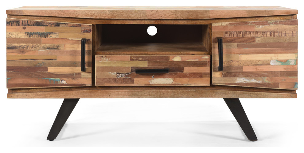 Dorset Handcrafted Boho Reclaimed Wood TV Stand Farmhouse