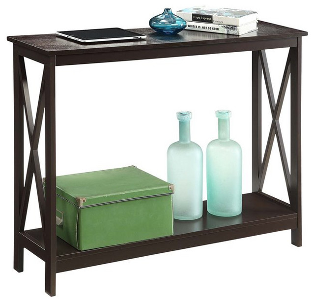 Convenience Concepts Oxford Console Table in Yellow Wood Finish Transitional Console Tables