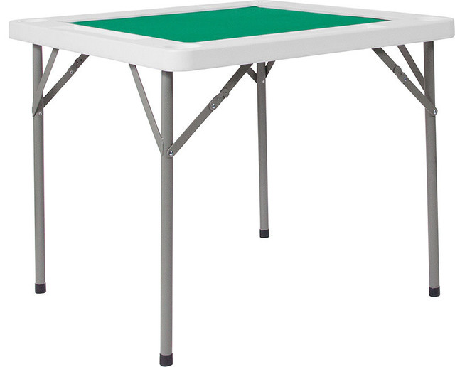 34.5" 4Player Folding Card Game Table With Green Playing Surface & Cup