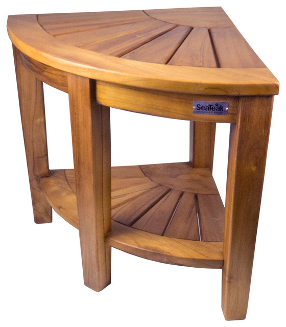 Teak Shower And Spa Corner Seat Oiled Finish Teak Shower And Spa Corner Seat Oiled Finish