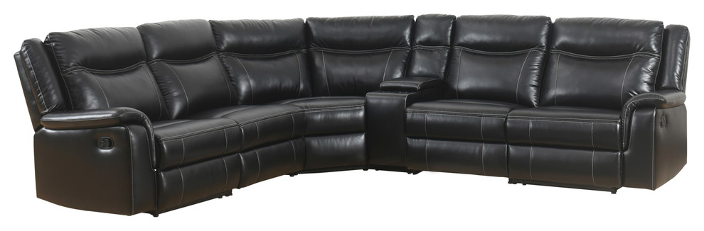 Abbyson Living Dorey Reclining Sectional With Console Black
