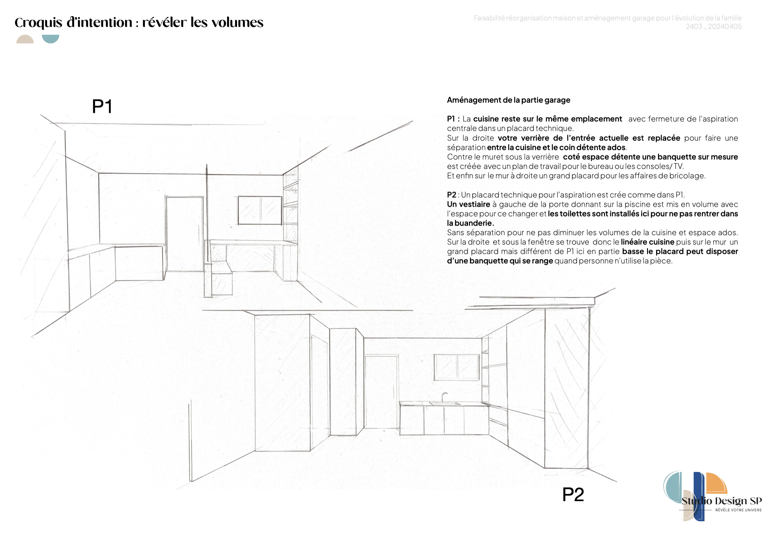 Réorganisation des pièces d'une maison  pour évolution de la vie de famille
