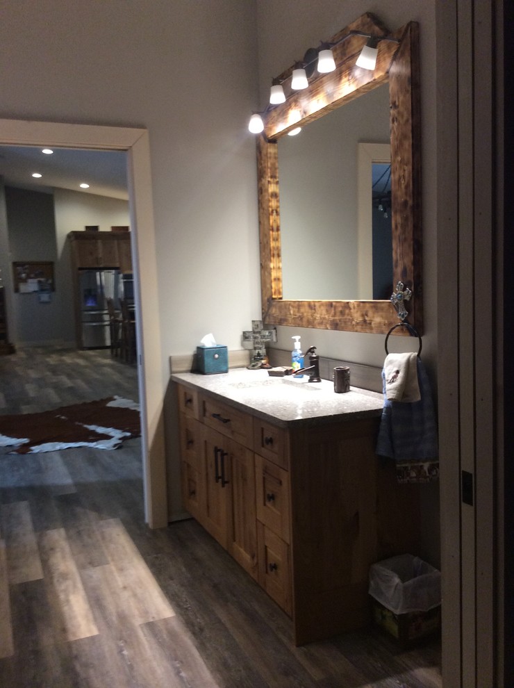 Inspiration for a rustic home design remodel in Calgary