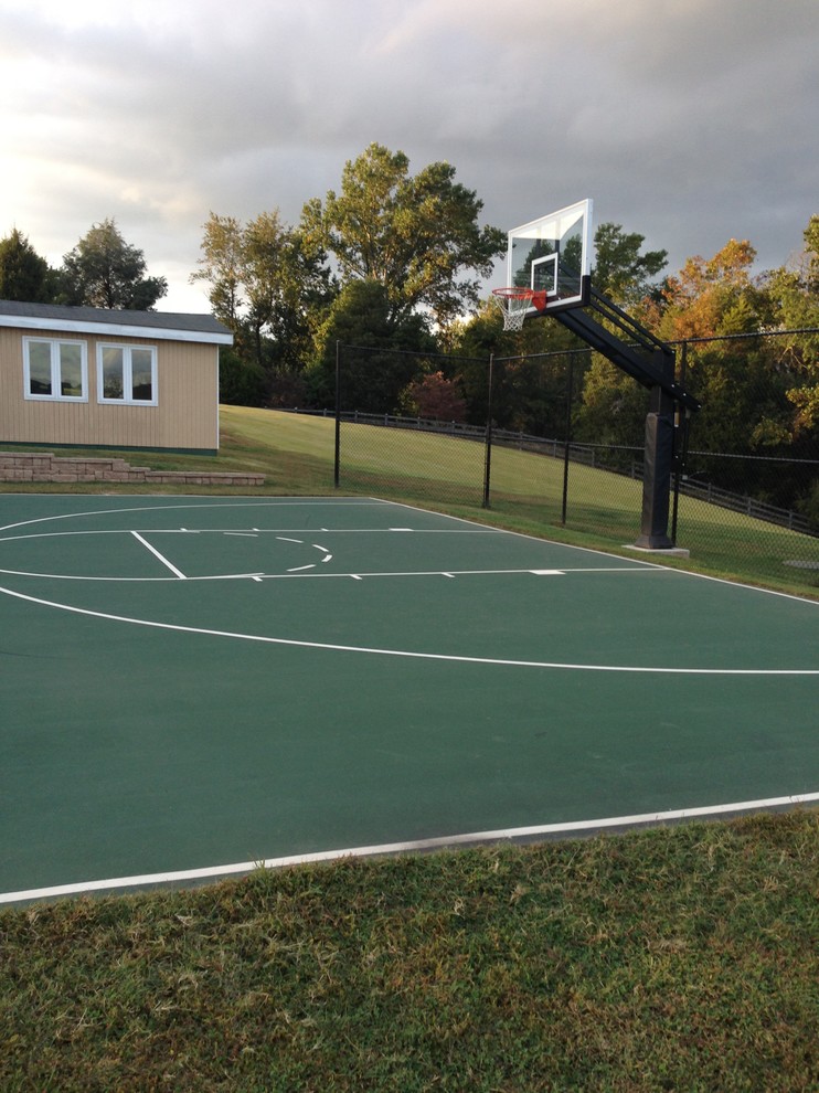 Design ideas for a large traditional backyard partial sun outdoor sport court in Baltimore.