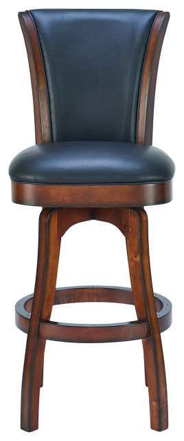 Raleigh 30" Swivel Barstool, Rustic Cordovan/Brown Bonded ...