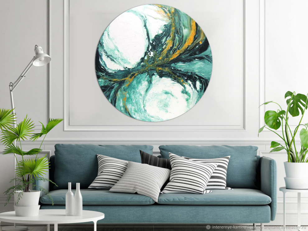 Картина "Абстракция" круглая
