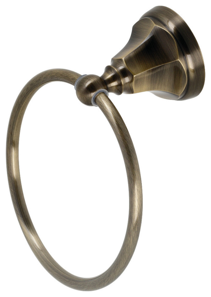 Kingston Brass BA4814AB Metropolitan 6Inch Towel Ring, Antique Brass